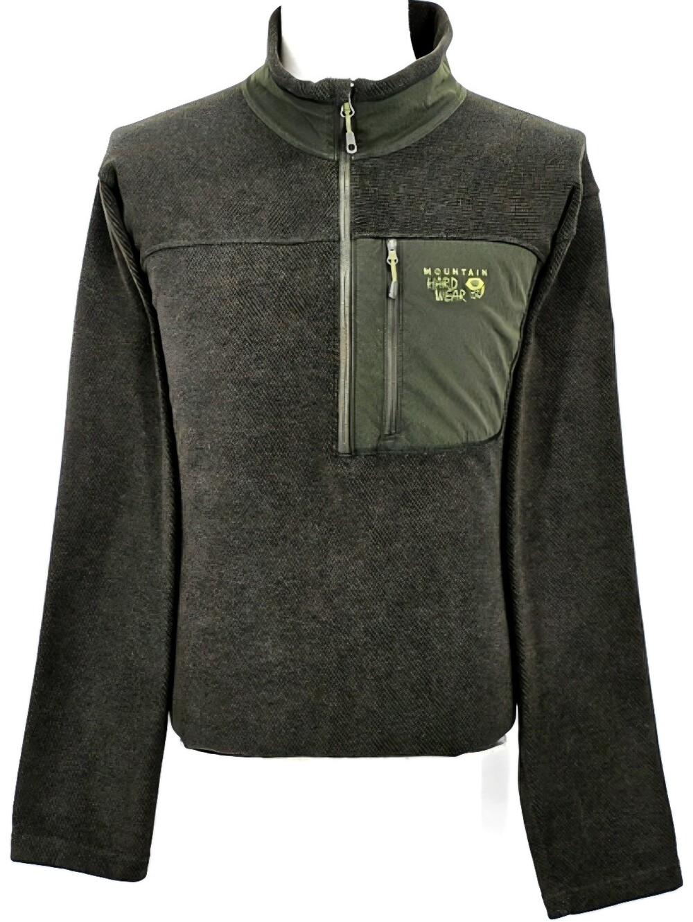 Mountain Hardwear Toasty Twill Fleece Pullover Mens XXL Green 1/2 Zip